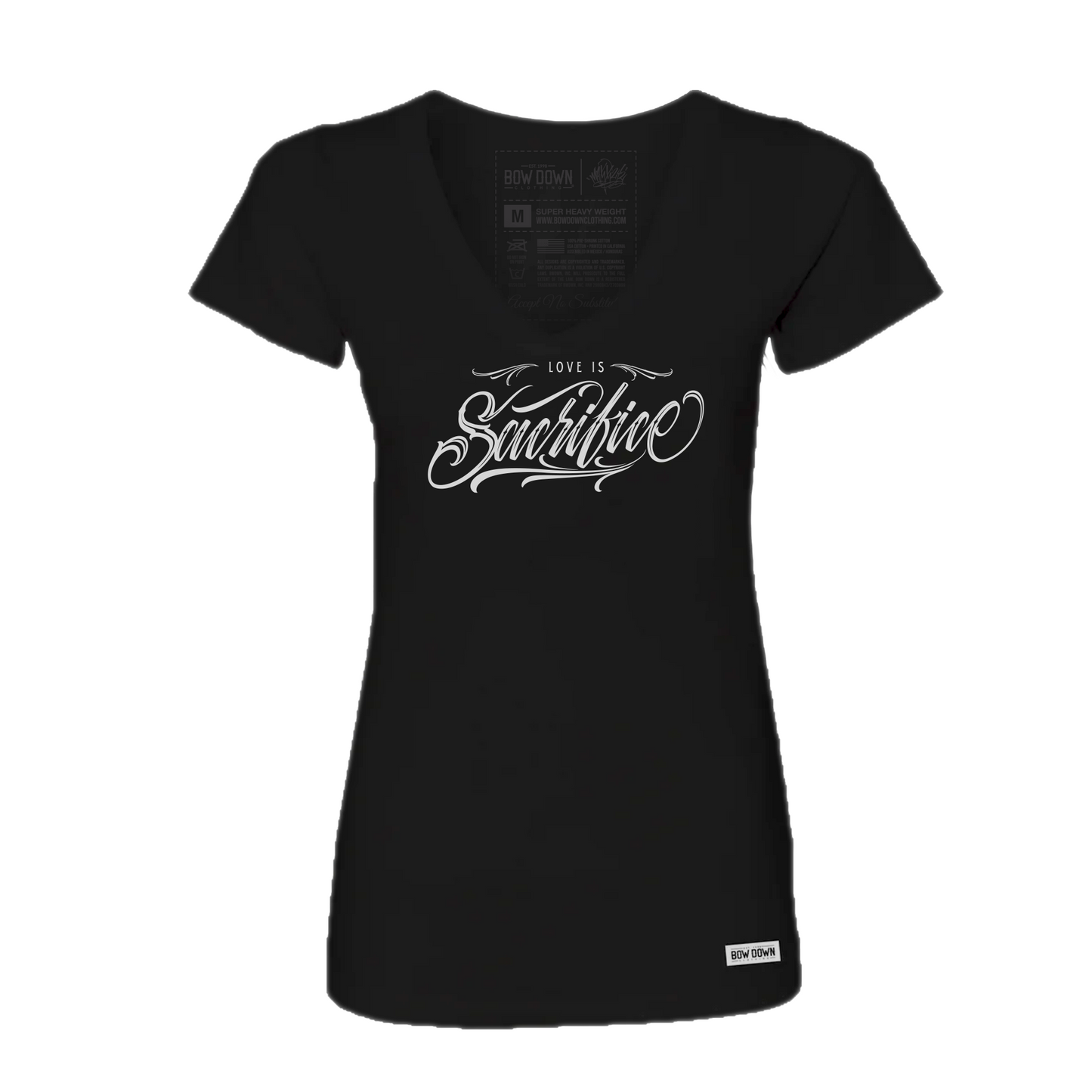 BOW DOWN x MAXX242 Love is Sacrifice Women's Script Tee